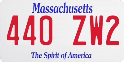 MA license plate 440ZW2