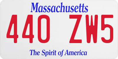MA license plate 440ZW5