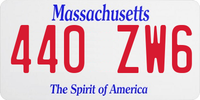 MA license plate 440ZW6