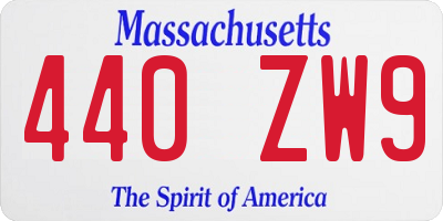 MA license plate 440ZW9