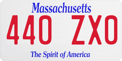 MA license plate 440ZX0