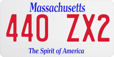 MA license plate 440ZX2