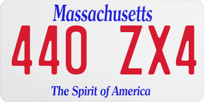 MA license plate 440ZX4