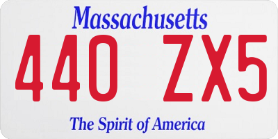 MA license plate 440ZX5