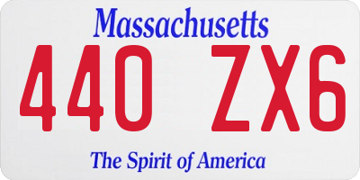 MA license plate 440ZX6