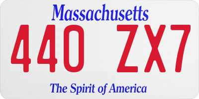 MA license plate 440ZX7
