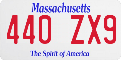 MA license plate 440ZX9