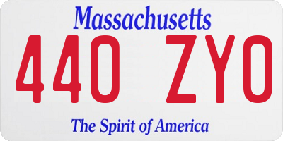 MA license plate 440ZY0
