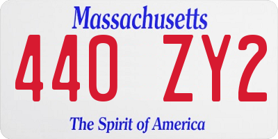 MA license plate 440ZY2