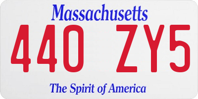 MA license plate 440ZY5
