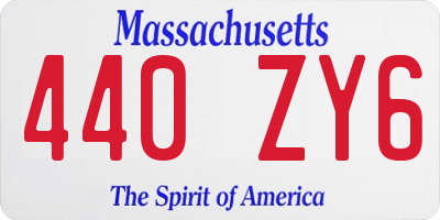 MA license plate 440ZY6
