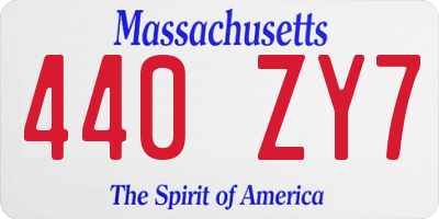 MA license plate 440ZY7