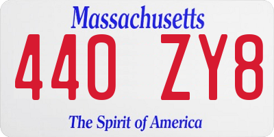 MA license plate 440ZY8