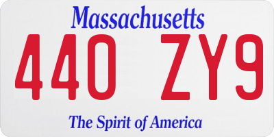 MA license plate 440ZY9
