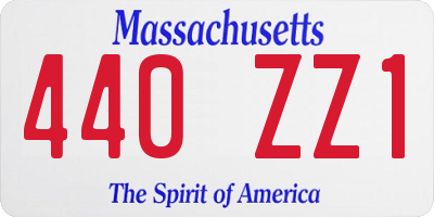 MA license plate 440ZZ1