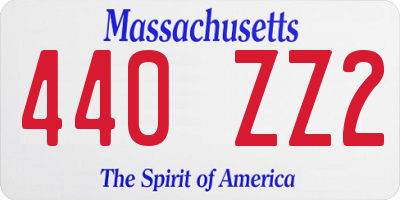 MA license plate 440ZZ2