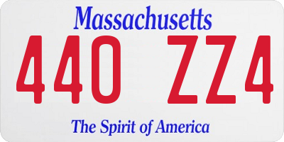 MA license plate 440ZZ4