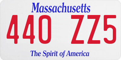 MA license plate 440ZZ5