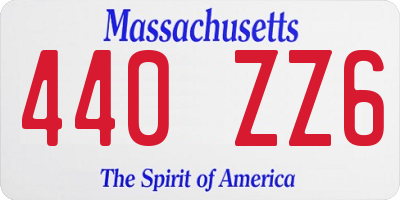 MA license plate 440ZZ6