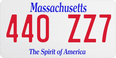 MA license plate 440ZZ7