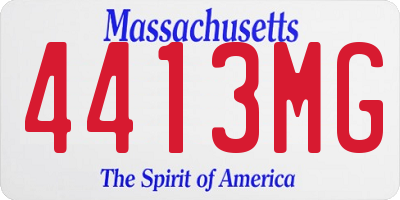 MA license plate 4413MG