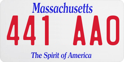 MA license plate 441AA0
