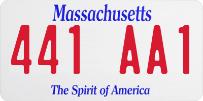 MA license plate 441AA1