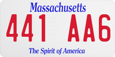 MA license plate 441AA6