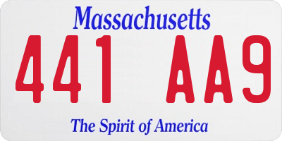 MA license plate 441AA9