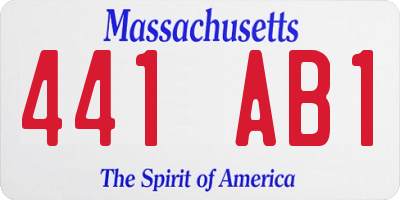 MA license plate 441AB1