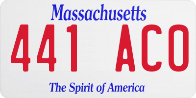 MA license plate 441AC0