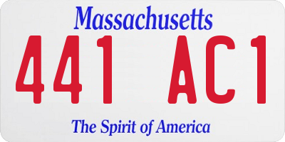 MA license plate 441AC1