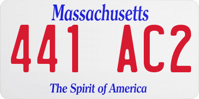 MA license plate 441AC2