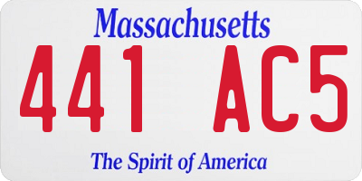 MA license plate 441AC5