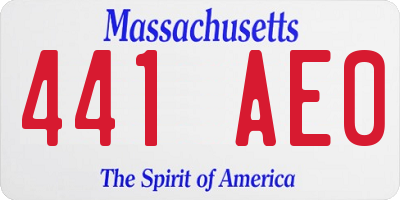 MA license plate 441AE0
