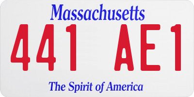 MA license plate 441AE1