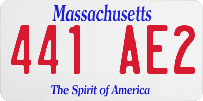 MA license plate 441AE2