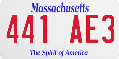 MA license plate 441AE3