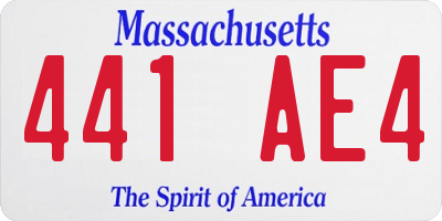MA license plate 441AE4