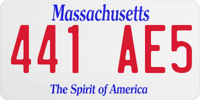 MA license plate 441AE5