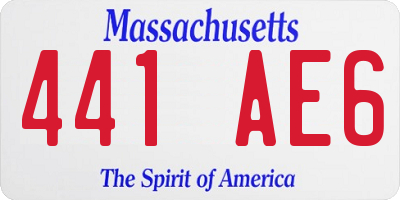 MA license plate 441AE6
