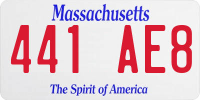 MA license plate 441AE8