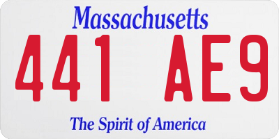 MA license plate 441AE9