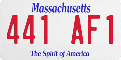 MA license plate 441AF1