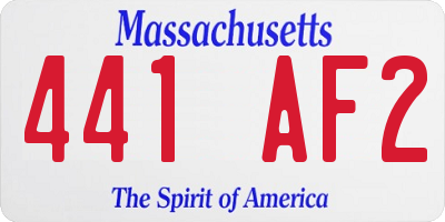 MA license plate 441AF2