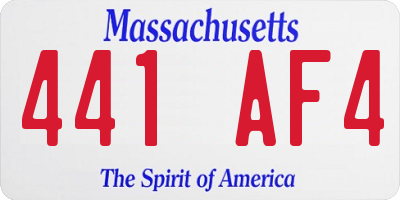 MA license plate 441AF4