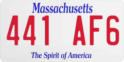 MA license plate 441AF6