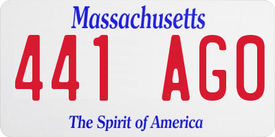 MA license plate 441AG0