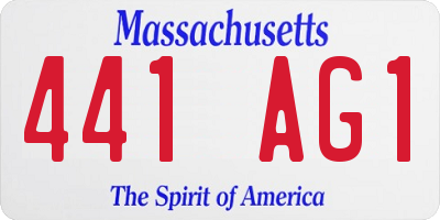 MA license plate 441AG1