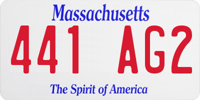 MA license plate 441AG2